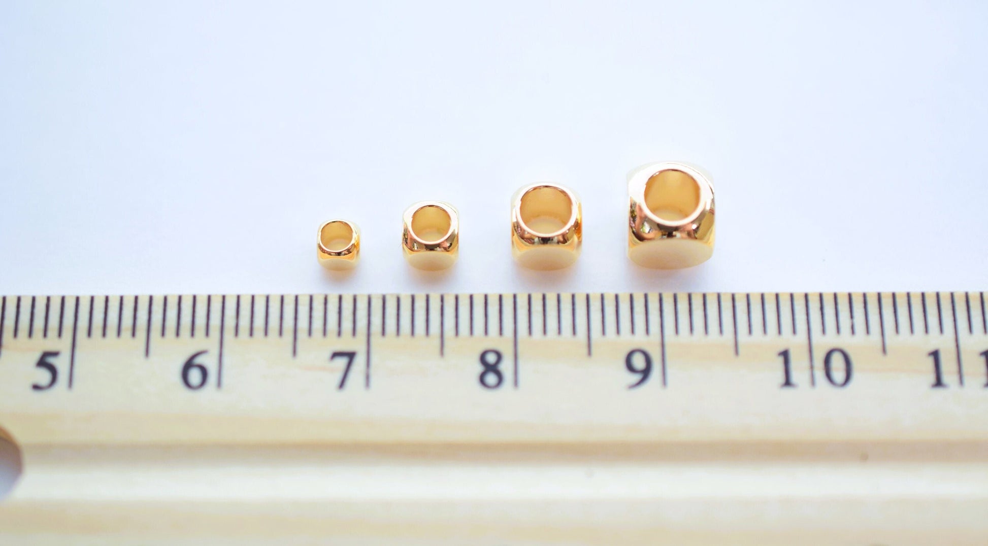 Gold filled Look,EP Cube Box Faceted Square/Hexagon beads size 2mm,3mm,4mm,5mm,6mm spacer findings for jewelry and Wholesa...