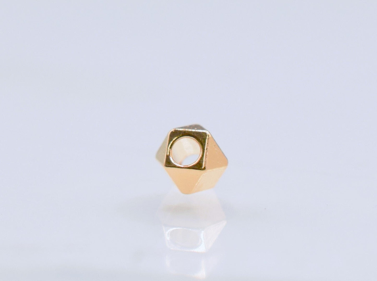 Gold filled Look,EP Cube Box Faceted Square/Hexagon beads size 2mm,3mm,4mm,5mm,6mm spacer findings for jewelry and Wholesa...