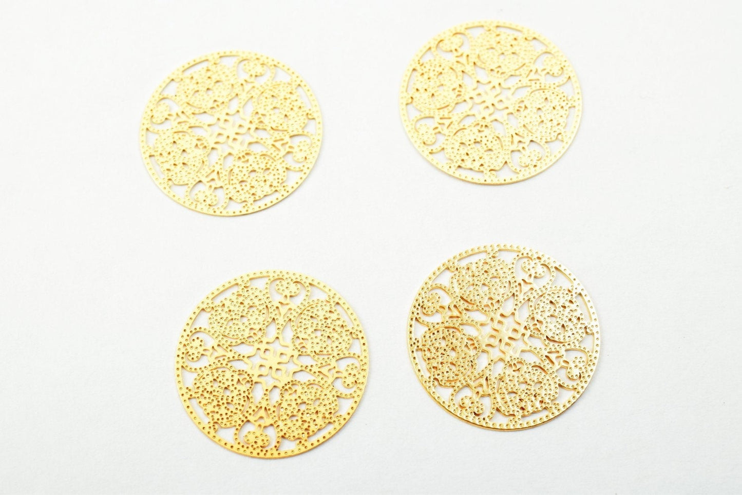 6 PCs Dainty Thin 18K Pinky as Gold Filled tarnish resistant Filigree Flower Connector Size 15mm Thickness 0.25mm For Jewe...