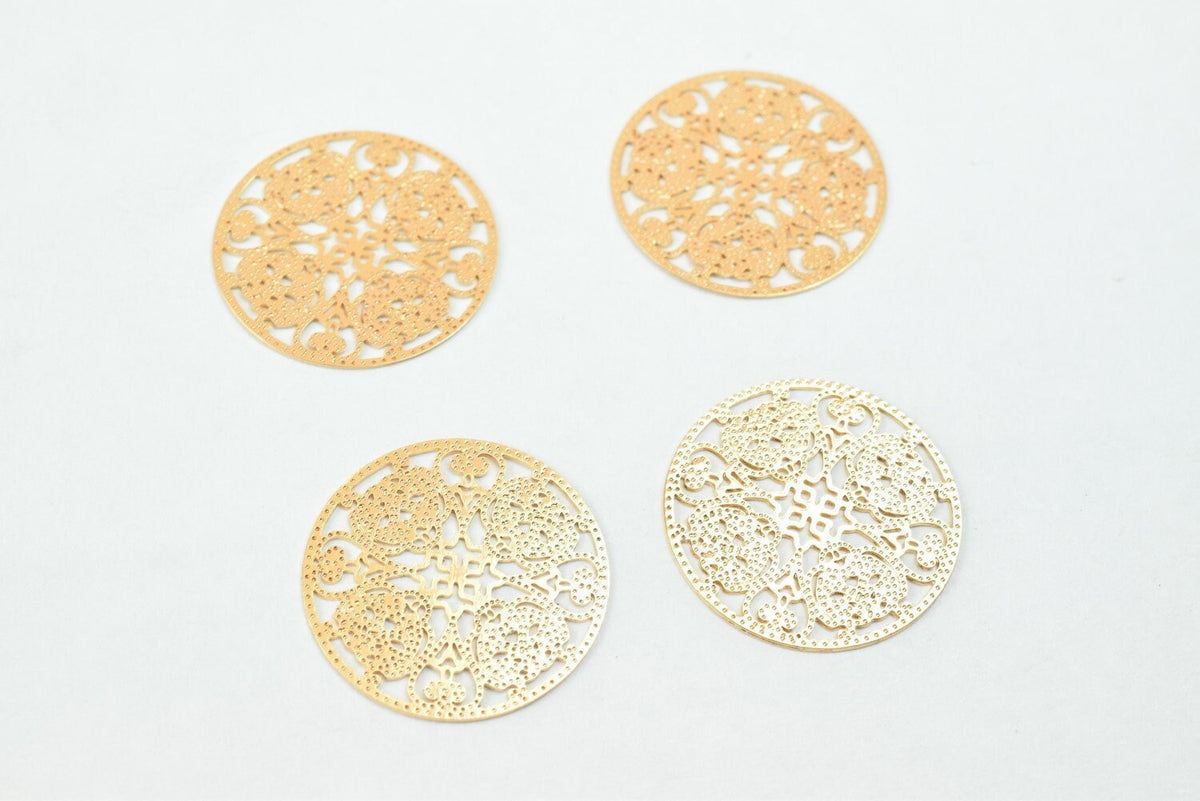 6 PCs Dainty Thin 18K Pinky as Gold Filled tarnish resistant Filigree Flower Connector Size 15mm Thickness 0.25mm For Jewe...