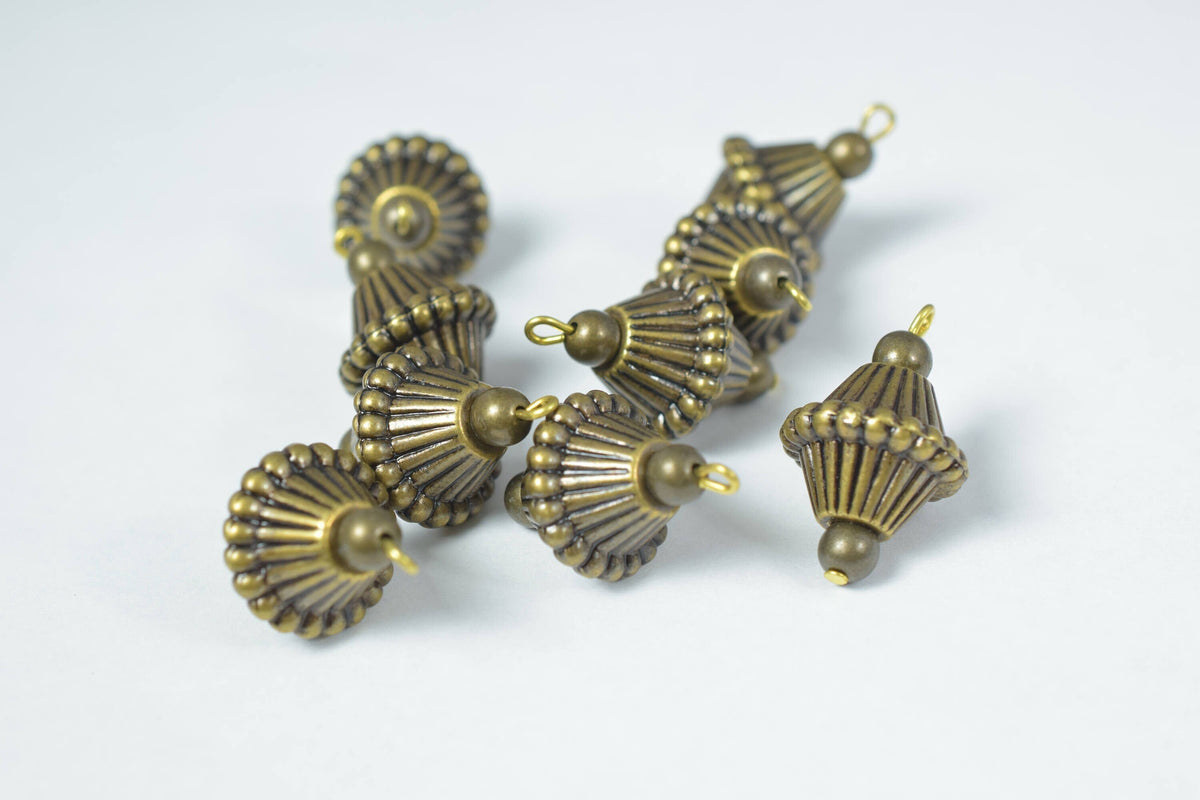 16mm Textured Bead Connector with eyepin/Faceted Plastic Bead Earring Connector Finding, Beads, 100 PCs/Earring Findings/c...