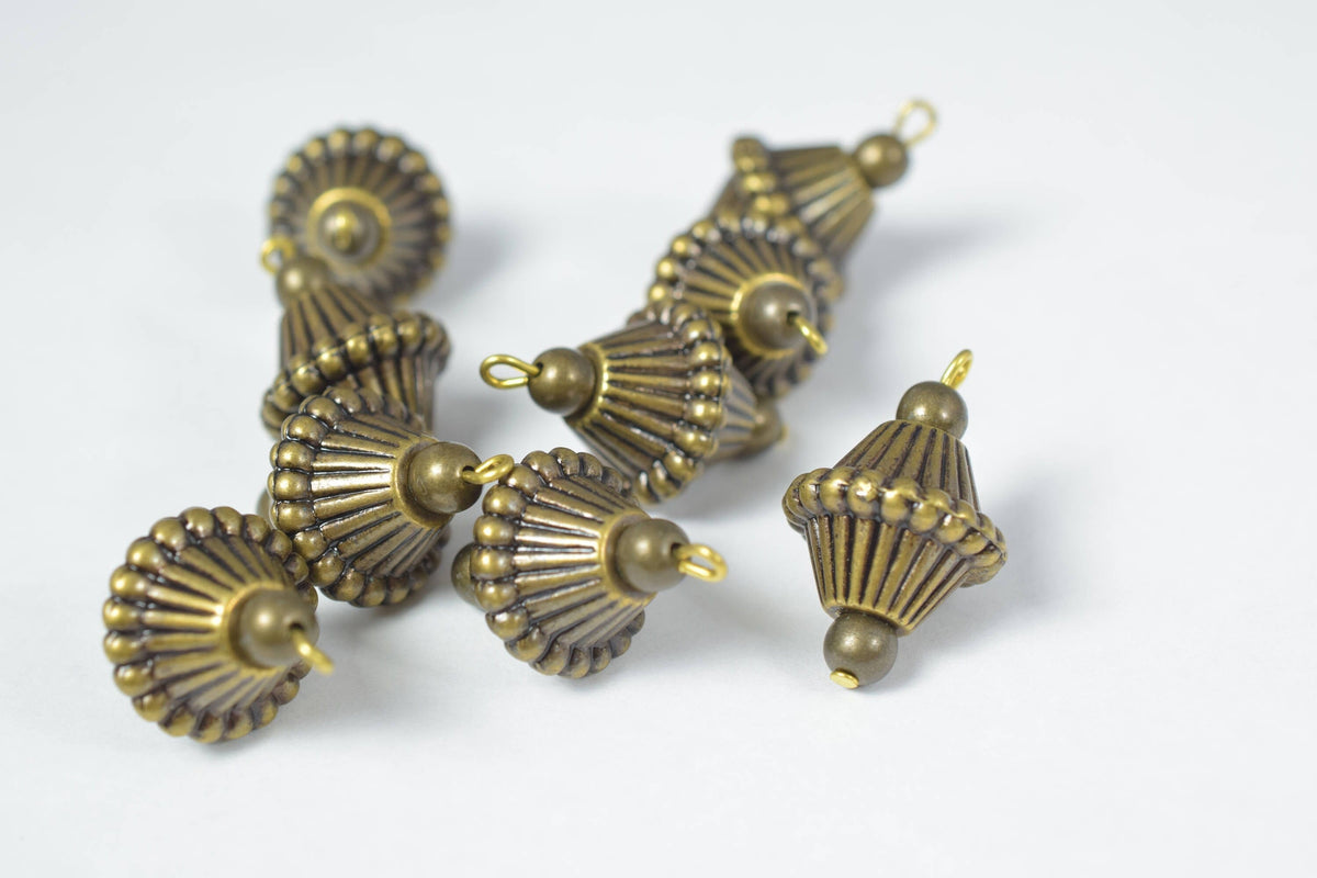 16mm Textured Bead Connector with eyepin/Faceted Plastic Bead Earring Connector Finding, Beads, 100 PCs/Earring Findings/c...