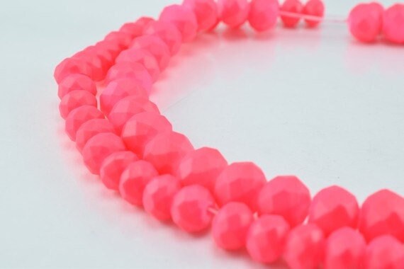 2 Strands Matte Glass Beads Donut Rondelle Faceted Jewelry Decoration Chandelier 4x6mm and 6x8mm. 2 Sizes Group 60 PCs ea...
