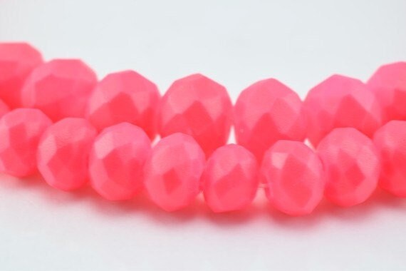 2 Strands Matte Glass Beads Donut Rondelle Faceted Jewelry Decoration Chandelier 4x6mm and 6x8mm. 2 Sizes Group 60 PCs ea...