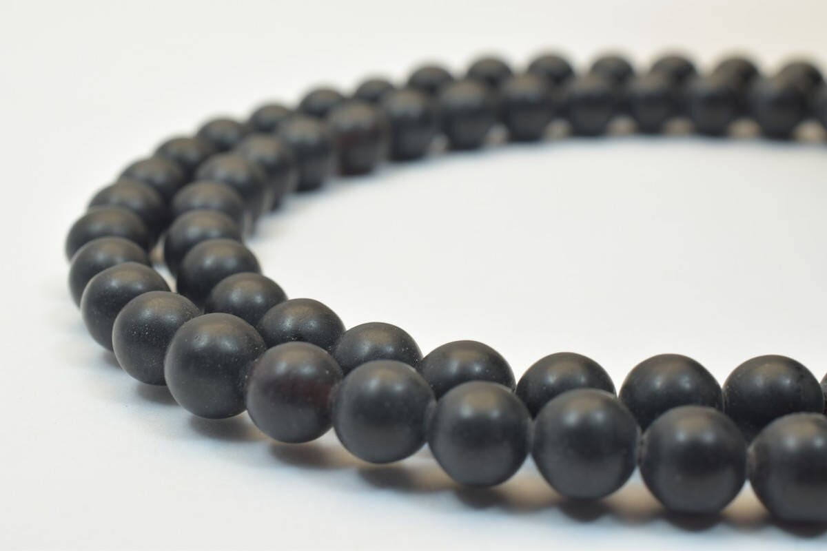 Matte Black Onyx Beads 6mm Natural Stones natural healing stone chakra stones for Jewelry Making, 15.5 inch Strand Item# 7...