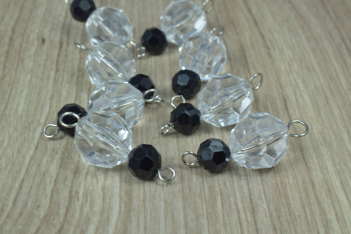 15 x 32 mm Faceted Lucite Plastic Bead Earring Connector Findings/2 Tier Plastic Faceted Plastic Bead Connector/earring fi...