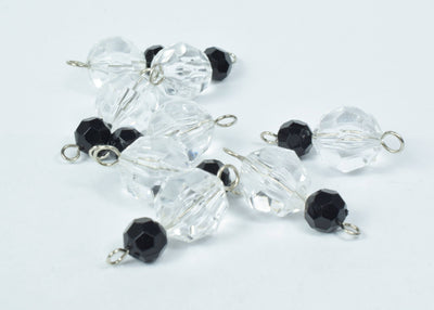 15 x 32 mm Faceted Lucite Plastic Bead Earring Connector Findings/2 Tier Plastic Faceted Plastic Bead Connector/earring fi...