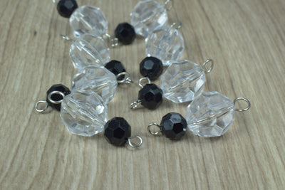 15 x 32 mm Faceted Lucite Plastic Bead Earring Connector Findings/2 Tier Plastic Faceted Plastic Bead Connector/earring fi...