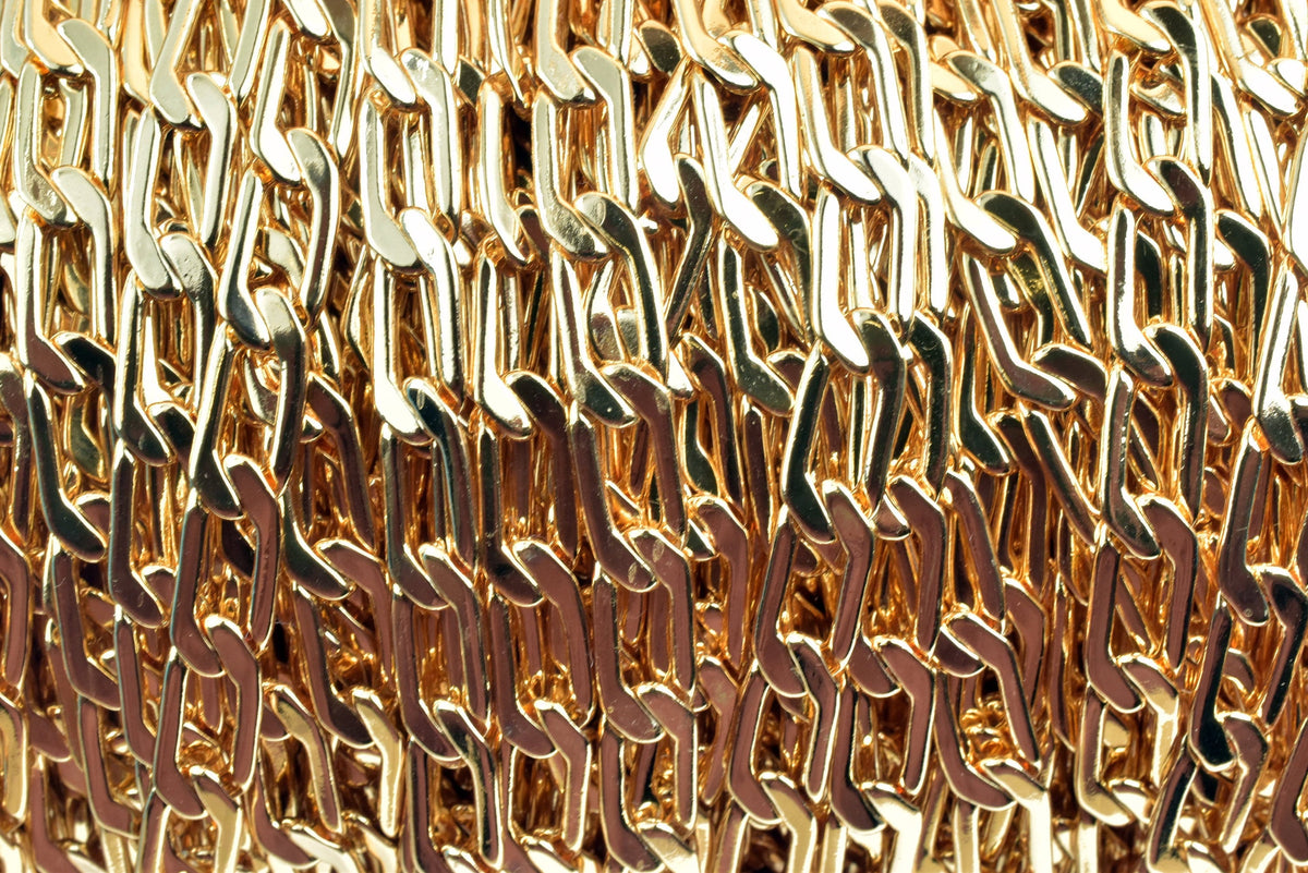 Electroplated Gold Chain Jewelry Supply, Pinky 6mm Width (1.1mm Thick, Tarnish Resistant, Sold by Foot)