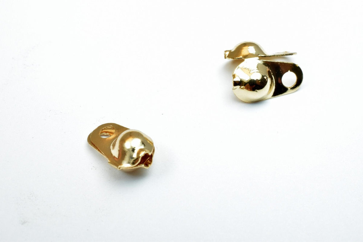 18k Gold Filled Look, EP ball chain crimp cover end tip beads size 1.5mm, 2.4mm, 3.2mm jewelry making supplies - detail im...