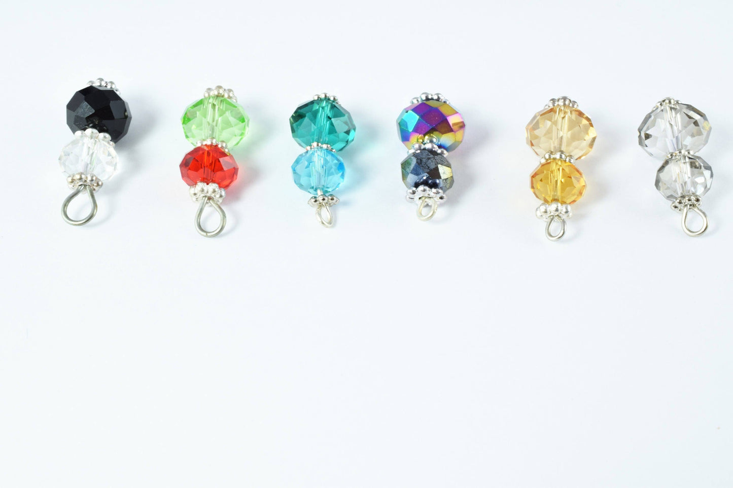 Faceted Crystal Gemstone Bead Earring Connector Findings/2 Tier Crystal /3 Tier Crystal Bead Connector/earring findings/ea...