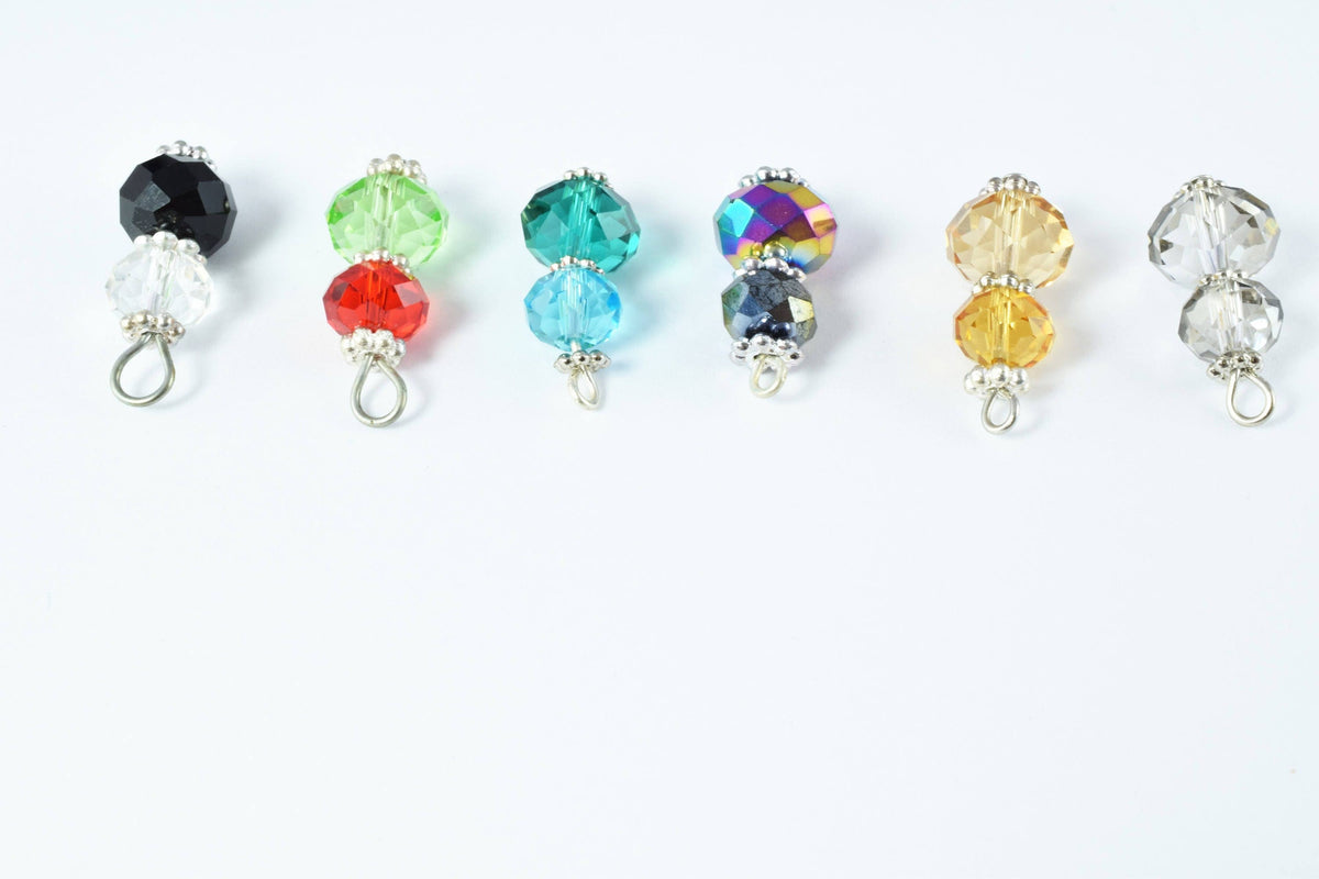 Faceted Crystal Gemstone Bead Earring Connector Findings/2 Tier Crystal /3 Tier Crystal Bead Connector/earring findings/ea...