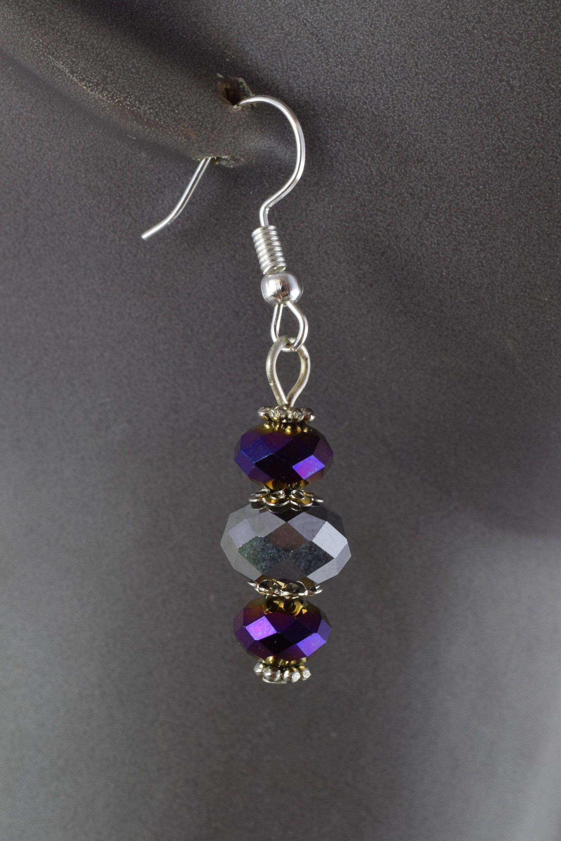 Faceted Crystal Gemstone Bead Earring Connector Findings/2 Tier Crystal /3 Tier Crystal Bead Connector/earring findings/ea...