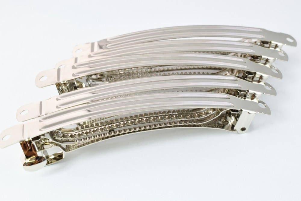12 PCs Silver Hair Clips Metal Long Snap Hair Pins Barrette Clips Length 2.5, 2.75 ,3 inches,Hair Accessories,Wedding hair...