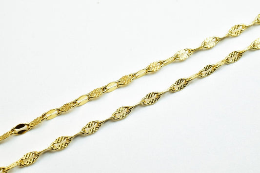 Gold Filled EP Chain 18KT as Gold Filled* Size 17.40" Long 2mm Width 0.5mm Thickness For Jewelry Making Item #CG347 jewelr...