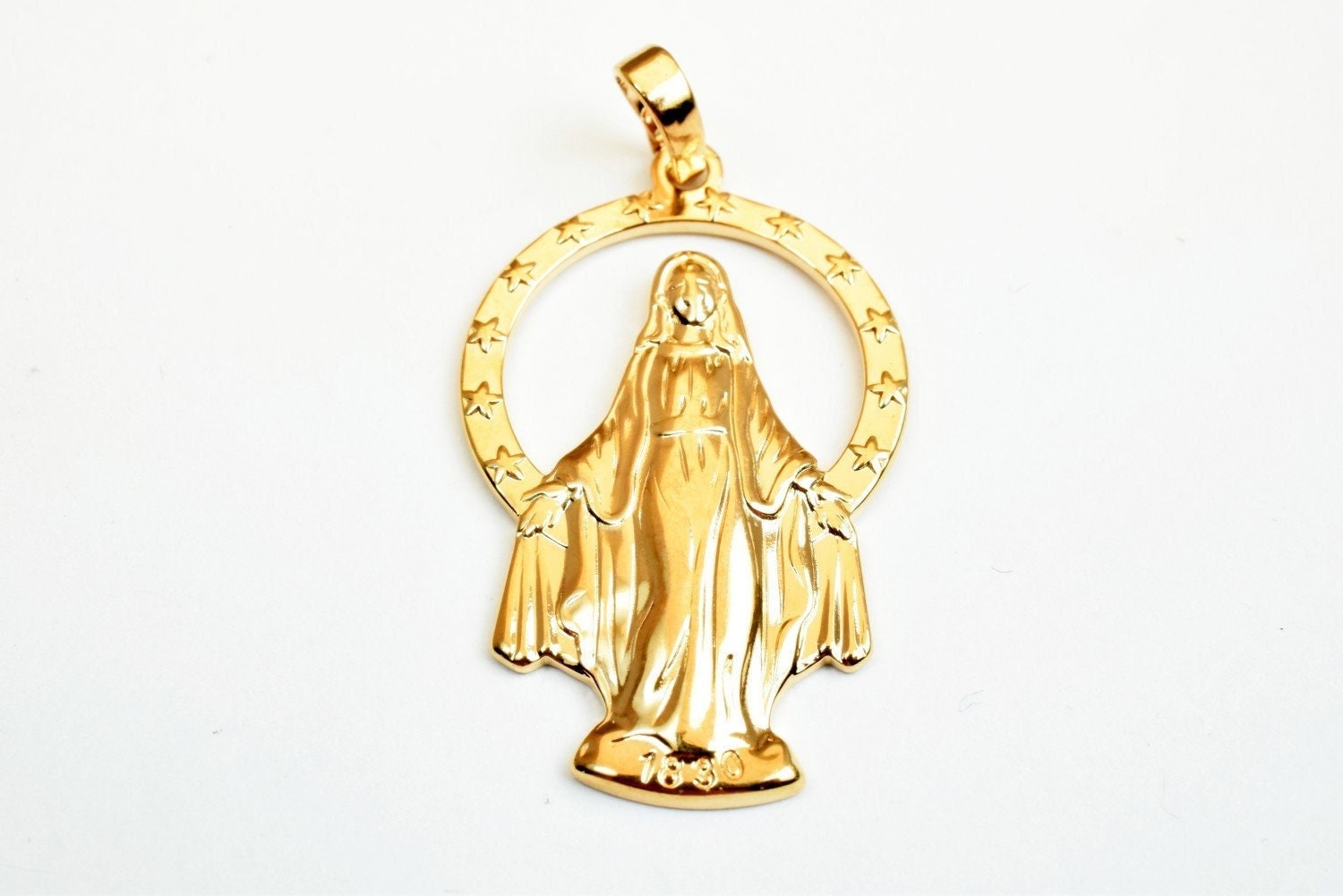 18k rose as as gold filled* tarnish resistant holy virgin mary pendant saint mary charm pendants size 36x22mm for jewelry...