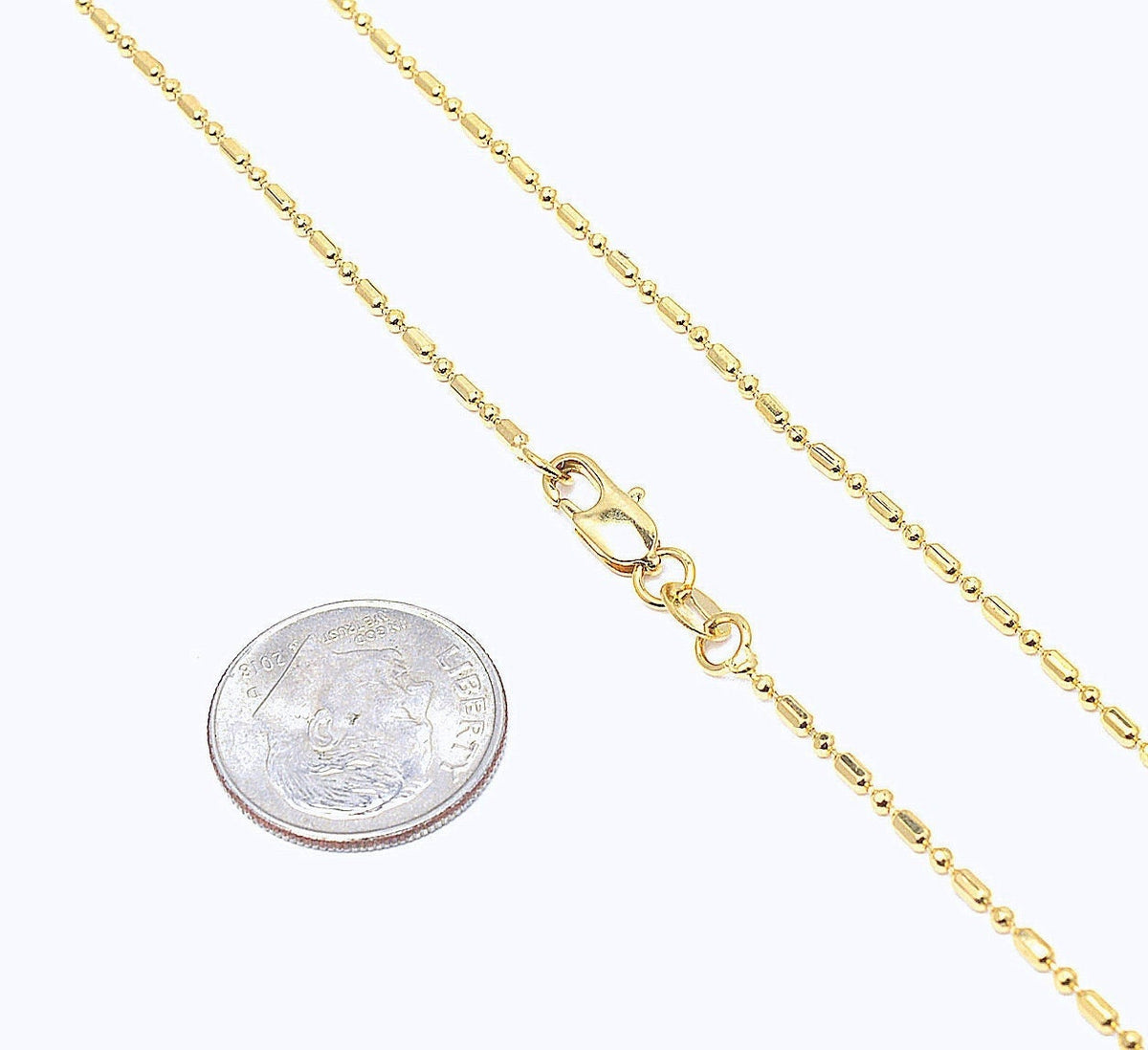 Beaded Ball Gold Filled Alternative Chain, Jewelry Making Supply, (18 Inch, 1.5mm Thickness, Tarnish Resistant)