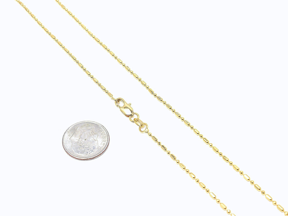 Beaded Ball Gold Filled Alternative Chain, Jewelry Making Supply, (18 Inch, 1.5mm Thickness, Tarnish Resistant)
