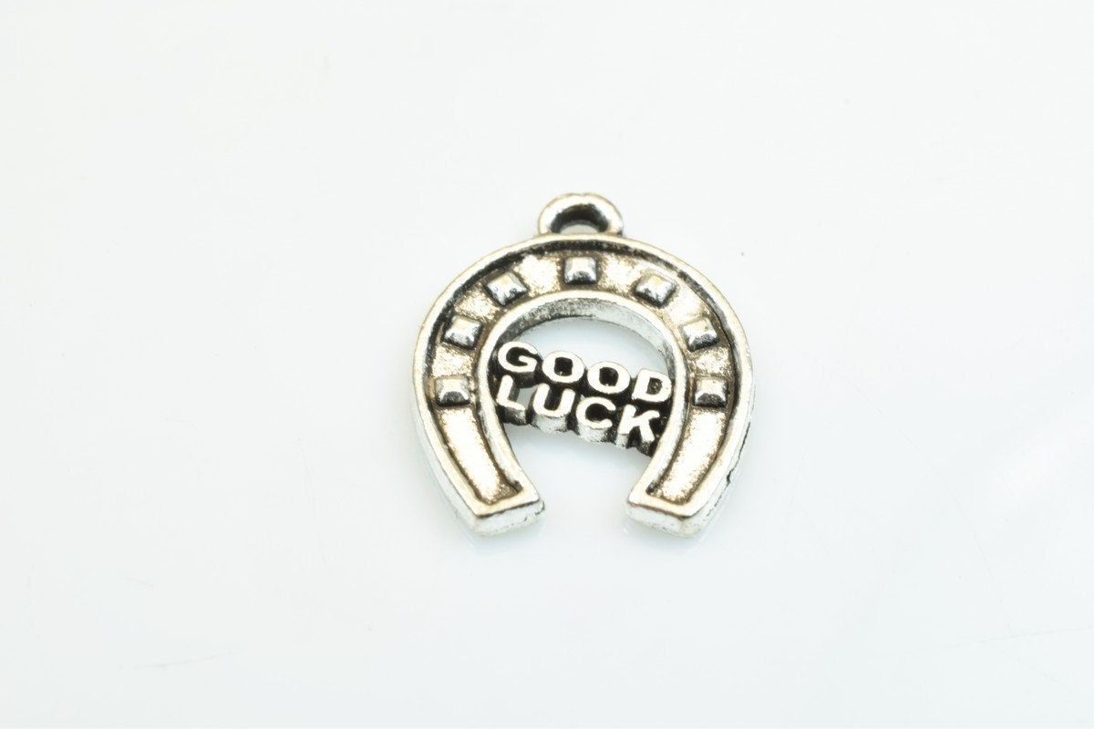 15 PCs Horseshoes Good Luck Charms Alloy Antique Silver Size 17x14.5mm Jump Ring Size 1mm For Jewelry Making jewelry makin...