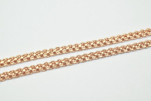 18K Rose gold filled EP tarnish resistant Chain 19" Inches Long 4mm Width 2mmThickness CG235 jewelry making supplies - det...
