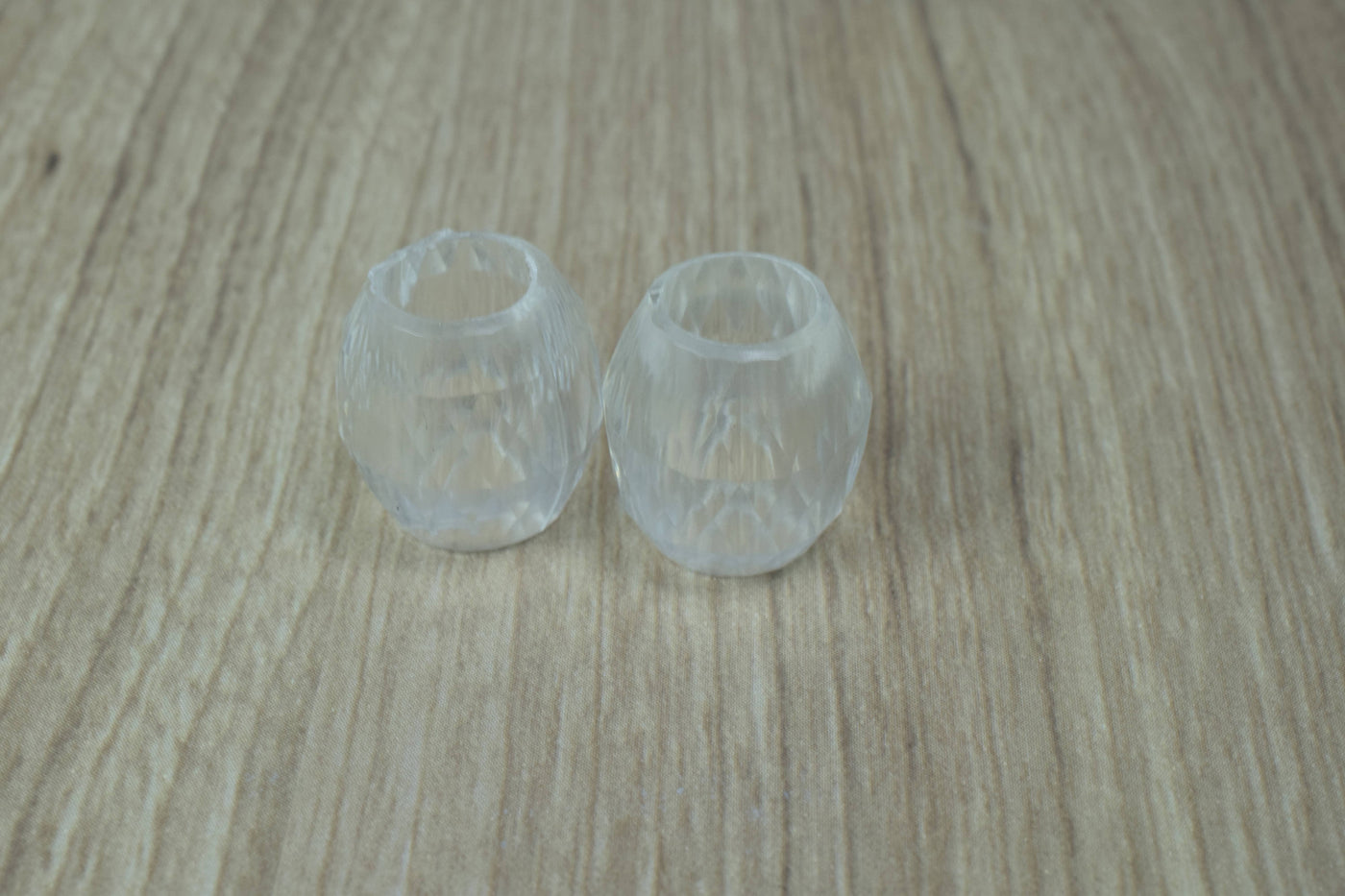 17x18mm Clear Frosty Cut  Lucite Plastic Beads, Beads,Vintage large hole,Plastic Clear Beads,Wholesale Clear Beads,Grooved...