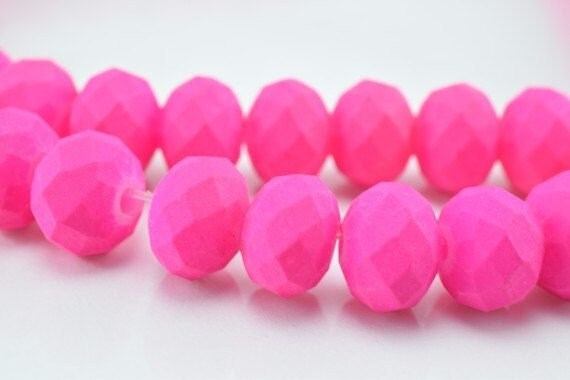 Matte glass beads donut rondelle faceted for jewelry decoration chandelier 6x8mm 60 pcs ea item#789222043032 jewelry makin...