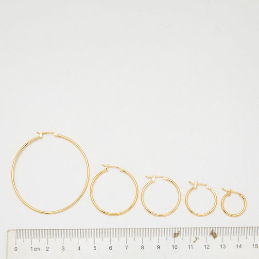 Versatile Gold Filled EP Hoop Earrings   Skin Friendly & Water Resistant, 15mm to 50mm secure and Elegant jewelry making s...