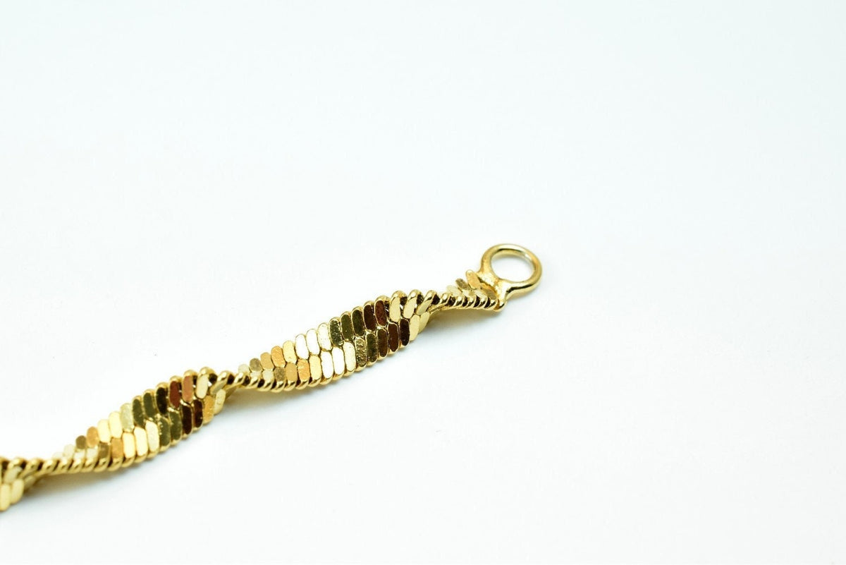 18k Gold Filled Alternative Chain Herringbone Twisted: Classic Gold - Tarnish Resistant, , Everyday Wear Jewelry