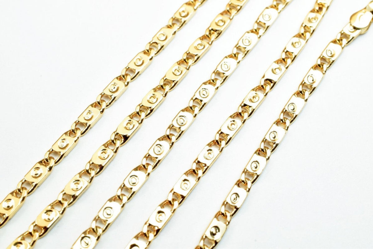 18K Gold Filled Alternative Jewelry Chain - 2mm Width, Tarnish Resistant Finish - Metal, 19 Inch Length, Craft Supply