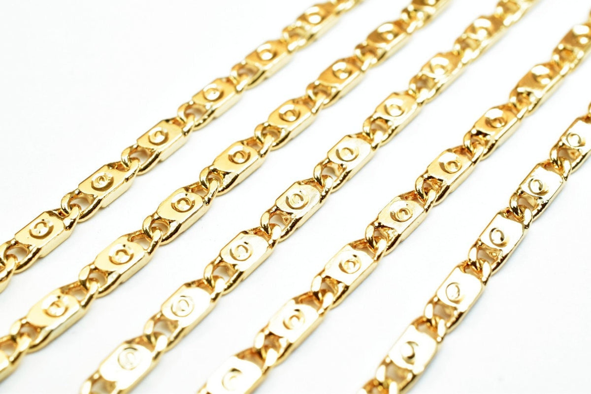 18K Gold Filled Alternative Jewelry Chain - 2mm Width, Tarnish Resistant Finish - Metal, 19 Inch Length, Craft Supply
