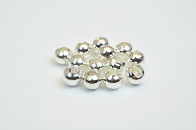 100 PCs Silver Plated Plain Round Beads 5mm Hole Size 2mm Item# 210001400369 jewelry making supplies - detail image 3