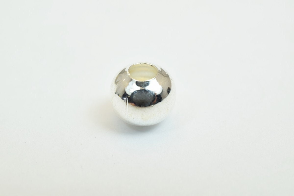 100 PCs Silver Plated Plain Round Beads 5mm Hole Size 2mm Item# 210001400369 jewelry making supplies - detail image 4