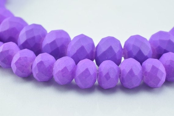 2 Strands Matte Glass Beads Donut Rondelle Faceted Jewelry Decoration Chandelier 4x6mm and 6x8mm. 2 Sizes Group 60 PCs ea...