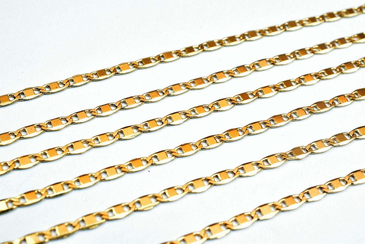 18K Gold Filled Alternative Anchor Chain Width 2mm - 32 Inch Long , Tarnish Resistant, Everyday Wear Jewelry