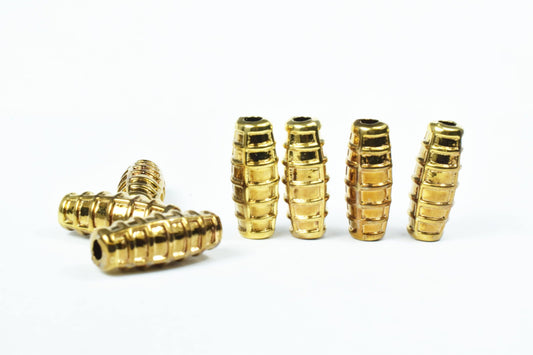 11x26mm Plastic Textured African Resin Tube Beads/Tube Plastic Textured Beading Tools/Textured Wholesale Beads/Antique Gol...