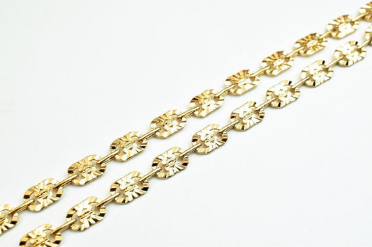 18K Pinky Gold Filled Alternative Chain - 17.5 Inch Length, 4mm Width - Tarnish Resistant, Skin Friendly, Metal