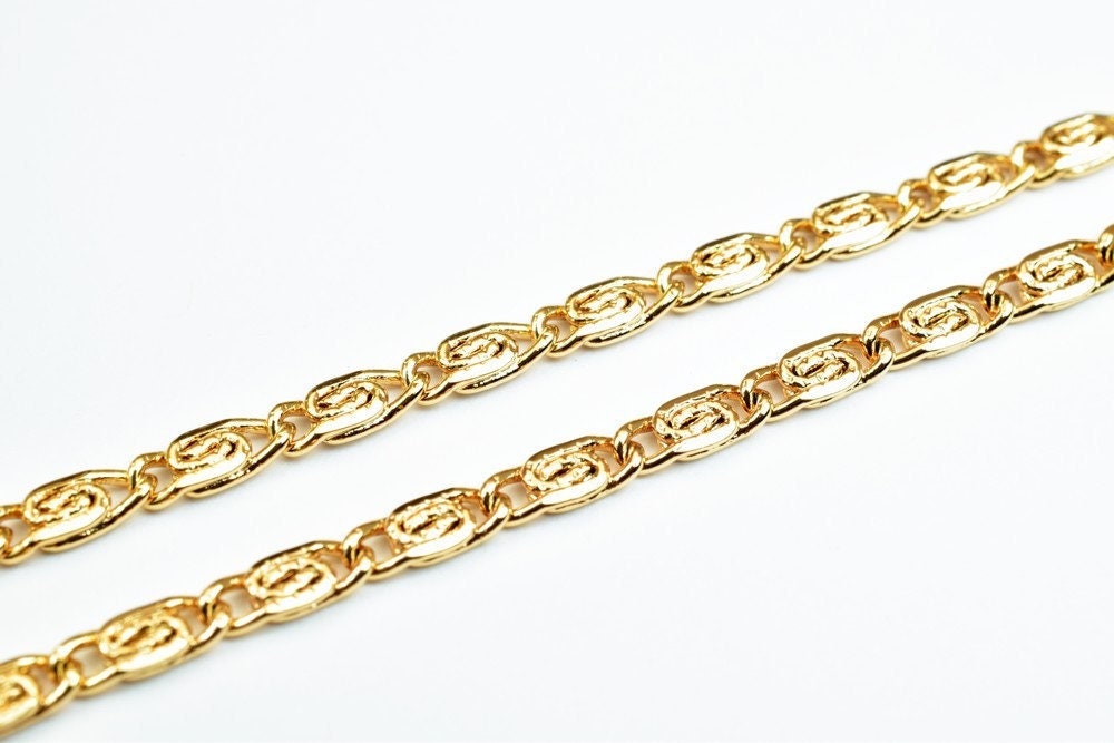 Pinky Gold Filled EP Chain 18KT Gold Filled Size 19.25" Inch Long 3mm Width 1mm Thickness For Jewelry Making Item #CG398 j...