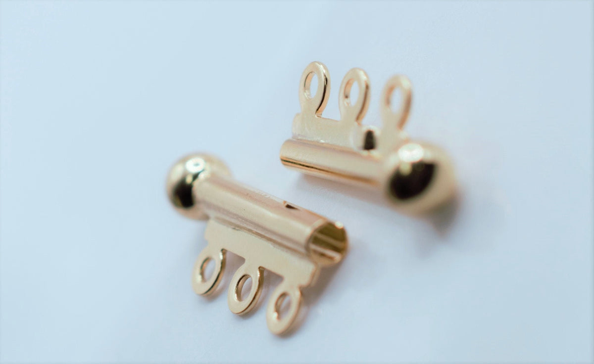 Gold Filled Look, EP clasp 3 lines bar clasp 26x14mm/Toggle 12mm jewelry making supplies - detail image 6