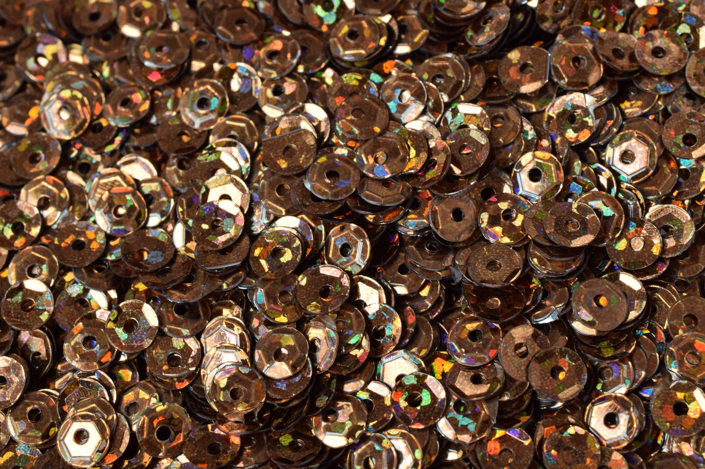 Copper Brown Bronze Multi Cup Iridescent Sequins - 4mm Faceted Round Paillettes - Loose Embellishments, Costume Design, Skating Trim
