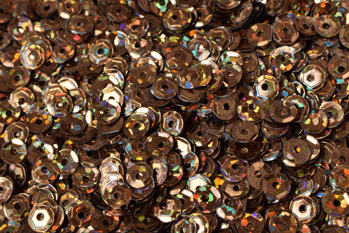 Copper Brown Bronze Multi Cup Iridescent Sequins - 4mm Faceted Round Paillettes - Loose Embellishments, Costume Design, Skating Trim