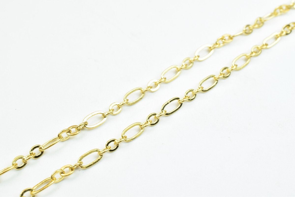 18K gold filled EP tarnish resistant Chain 17.25" Inches Long 2.5mm width 0.5mm Thickness CG266 jewelry making supplies -...