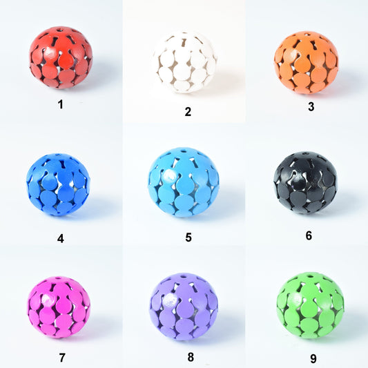 6 PCs Openwork Metal Round Ball Beads Basketball wives large hole Round Beads metal jewelry big hoop earring chunky bead j...