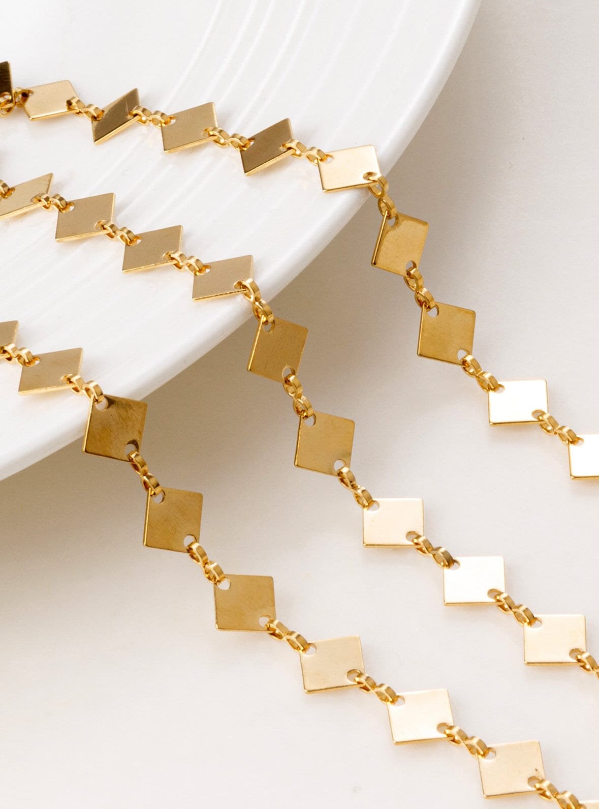 9mmx6mm Gold Plated Chain Fancy Cable Chain/Diamond Link Chain 18K Gold plated Chain Sold by Foot For Jewelry Making GFC09...