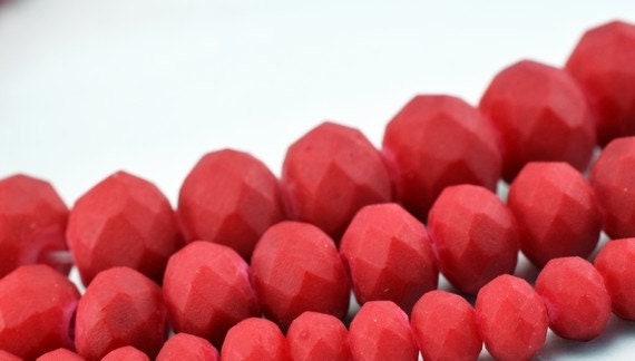 Matte Glass Beads Donut Rondelle Faceted for Jewelry Decoration Chandelier 3x4mm, 4x6mm and 6x8mm. 3 Sizes Group 60 PCs ea...