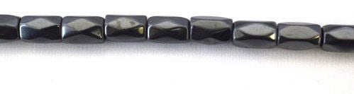 5x8mm Tubular Faceted Hematite Beads, Sold by 1 strand of 54 pcs, 1mm hole opening, 35grams/pk jewelry making supplies