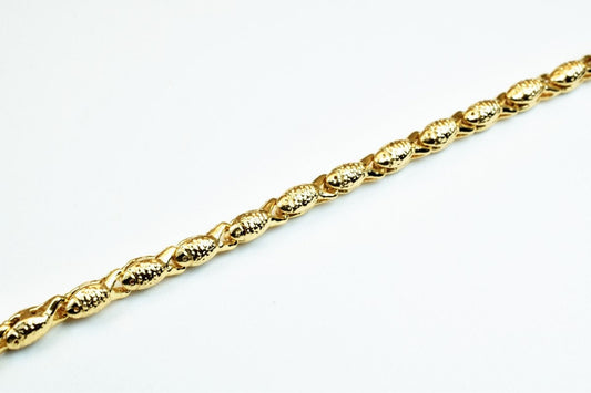 18K Pinky Gold Filled Look, EP Chain Size 17.5" Long 3mm Width 3.5mm Thick  CG372 jewelry making supplies - detail image 2