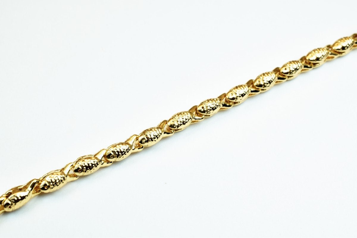 18K Pinky Gold Filled Look, EP Chain Size 17.5" Long 3mm Width 3.5mm Thick  CG372 jewelry making supplies - detail image 4