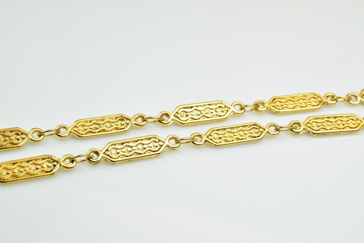 18k gold filled EP chain 17.5" inch square cg248 jewelry making supplies - detail image 4