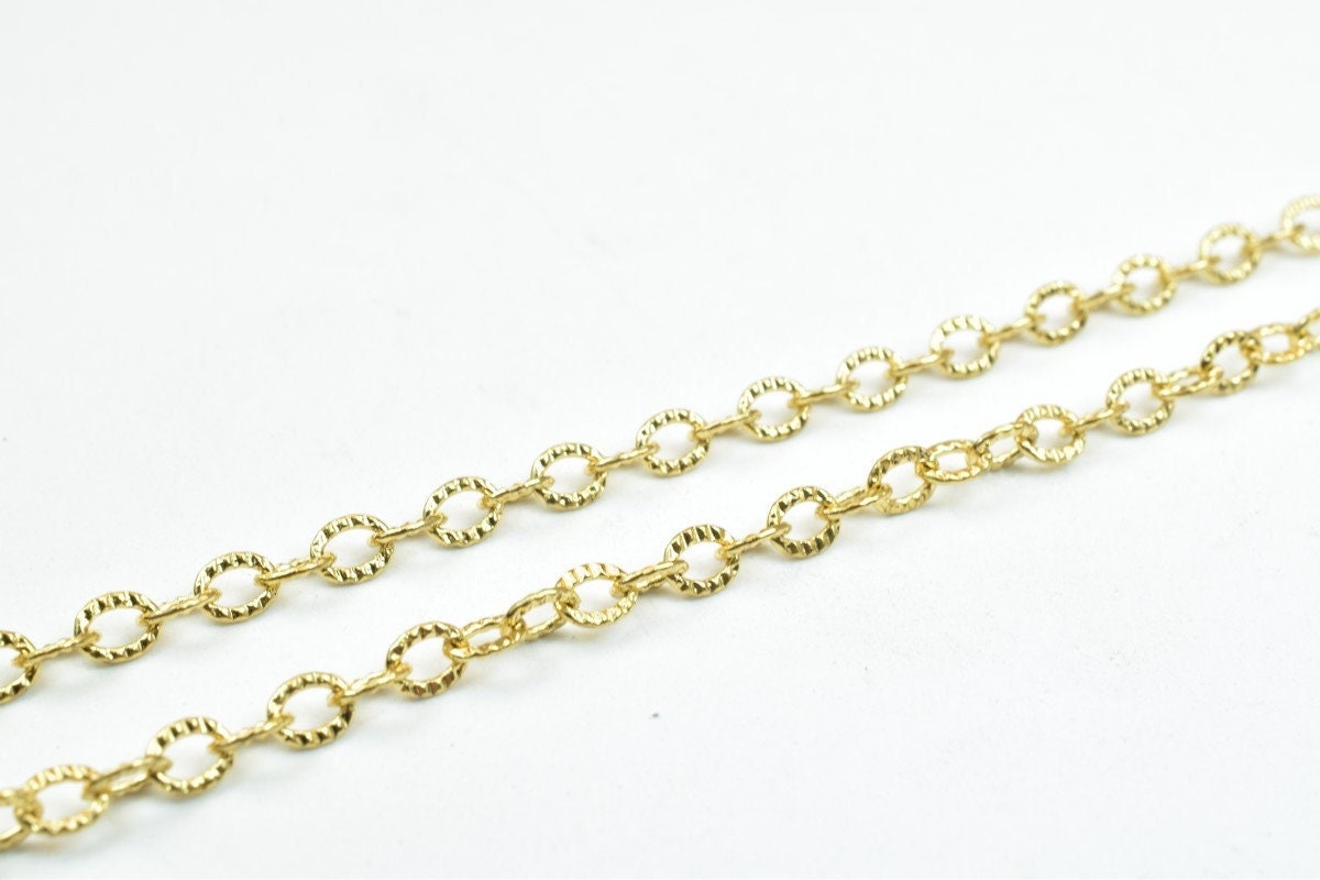18K gold filled EP tarnish resistant Chain Size 17.5" Inches, Width 2.5mm, Thickness 1mm For Jewelry Making CG265 jewelry...