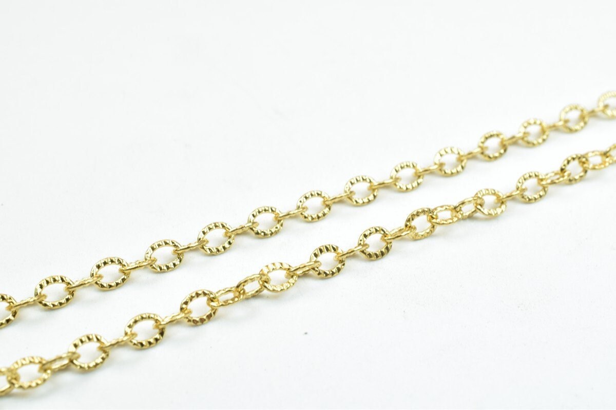 18K gold filled EP tarnish resistant Chain Size 17.5" Inches, Width 2.5mm, Thickness 1mm For Jewelry Making CG265 jewelry...